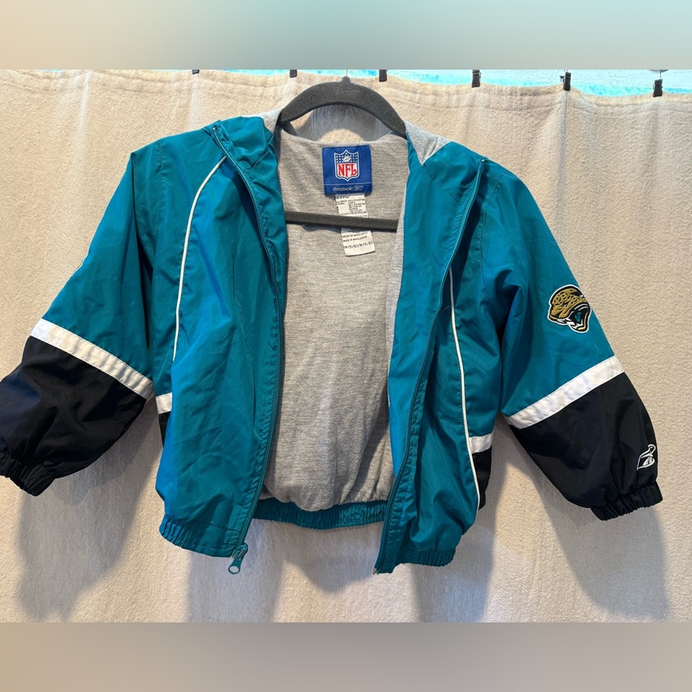 NFL Jacksonville Jaguars Teal Hooded Windbreaker Jacket - Kids